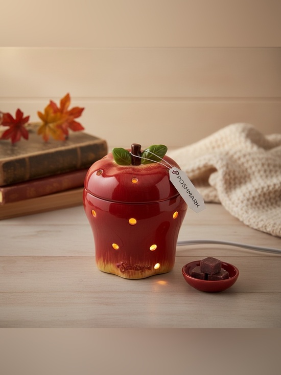 Other - Scentsy Apple Full-Size Ceramic Wax Warmer Night Light Warmer